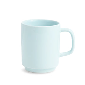 Light blue mug on a white background