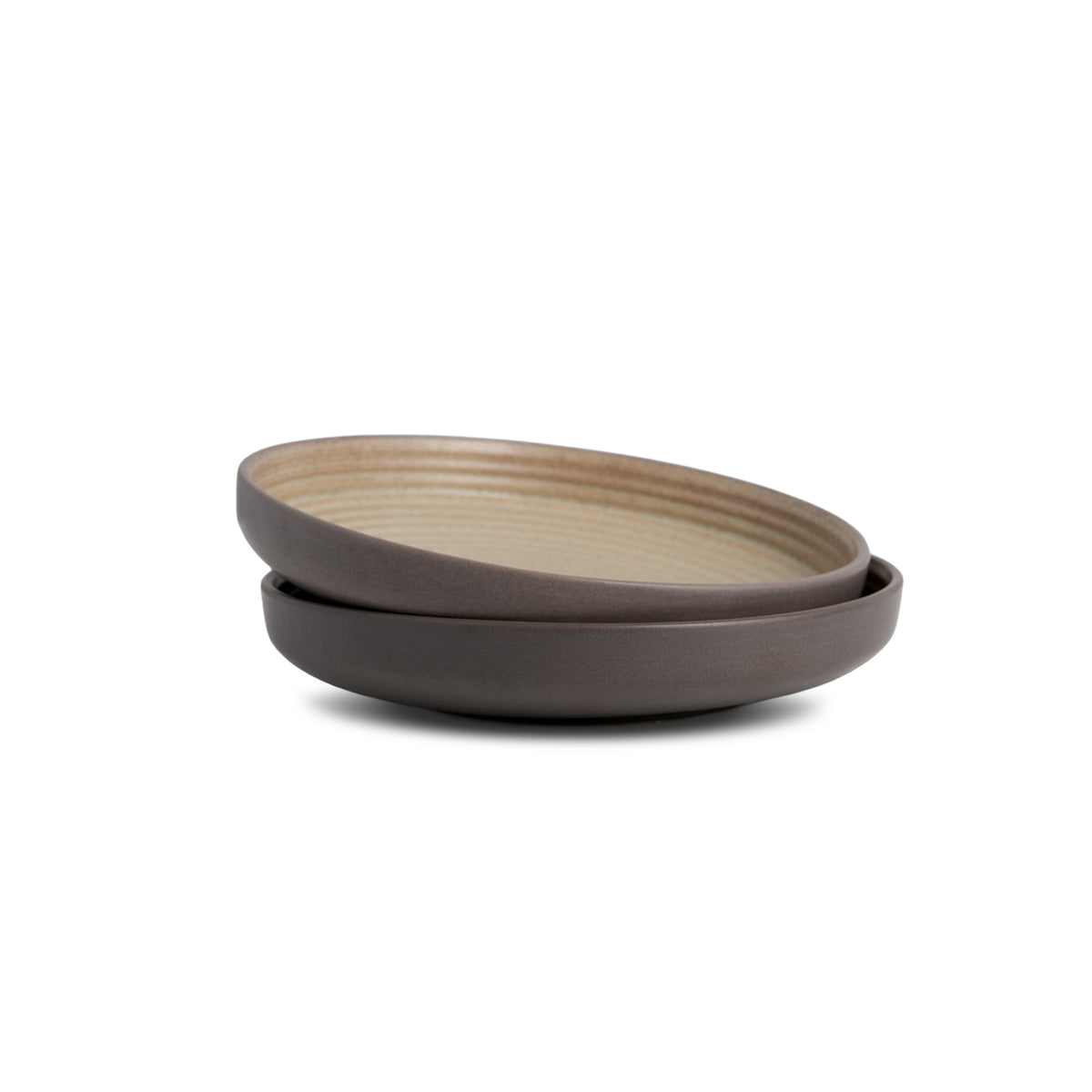 Ceramic Pasta Bowl | Klay Collection | Set of 2 | Stackable | Grey