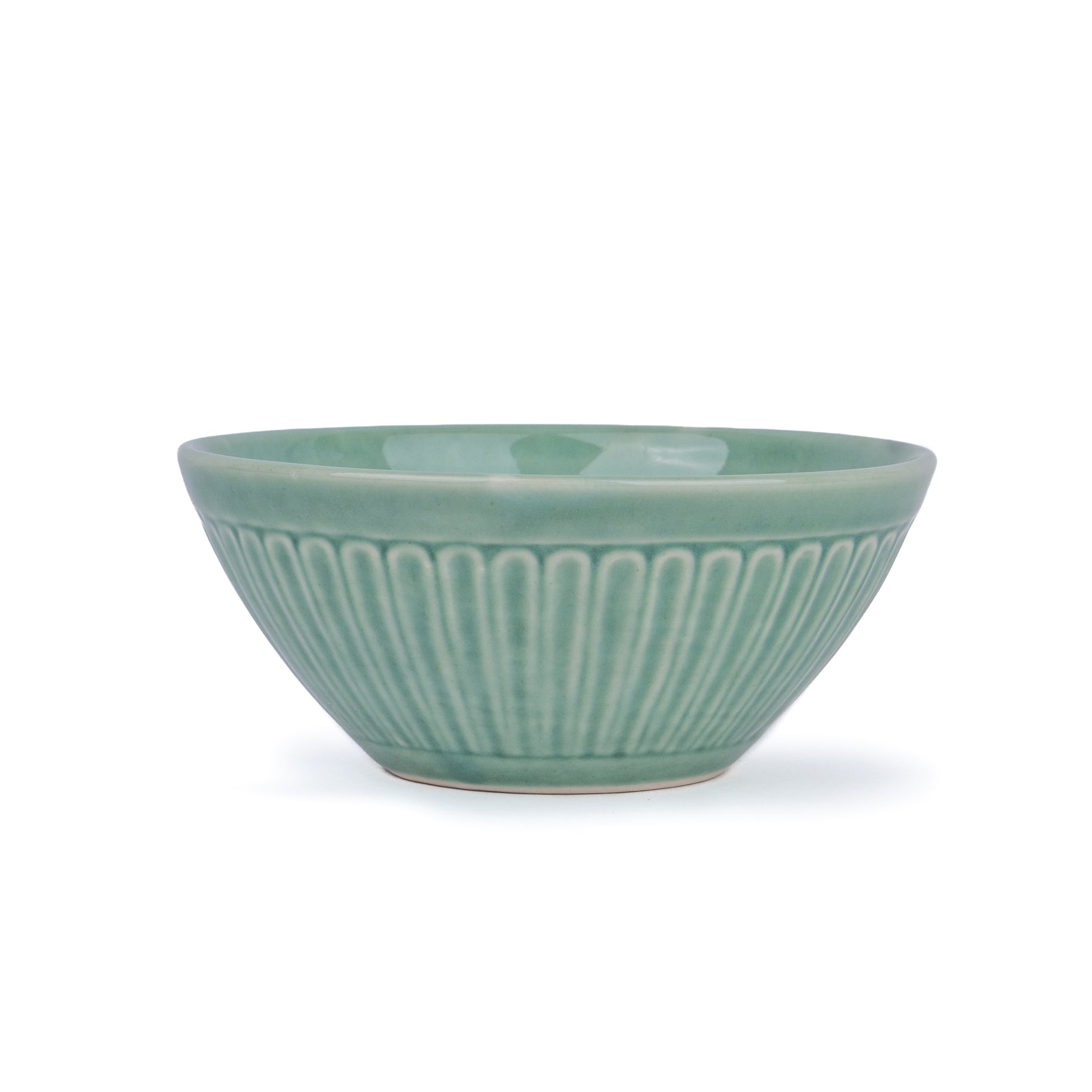 Shay Ceramic Serving Bowl, 1400ml, 1 Pc, Light Mint | Large Size | Georgian Collection | Modern Tableware Online India