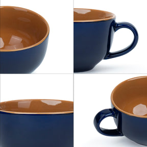 Large Ceramic Coffee Cup Set 320ml | XL Cuppa Collection | Glossy Finish