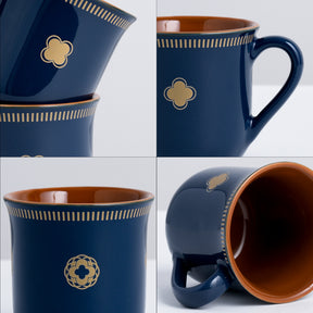 Royal Tea Cup Set – Set of 6 | Blue | 180ml | Floral Print