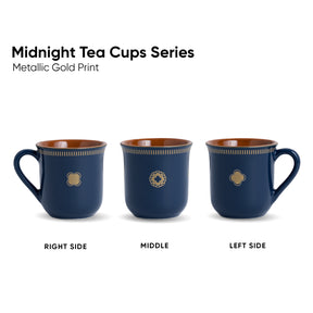 Royal Tea Cup Set – Set of 6 | Blue | 180ml | Floral Print