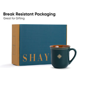 Royal Tea Cup Set – Set of 6 | Teal Green | 180ml | Floral Print