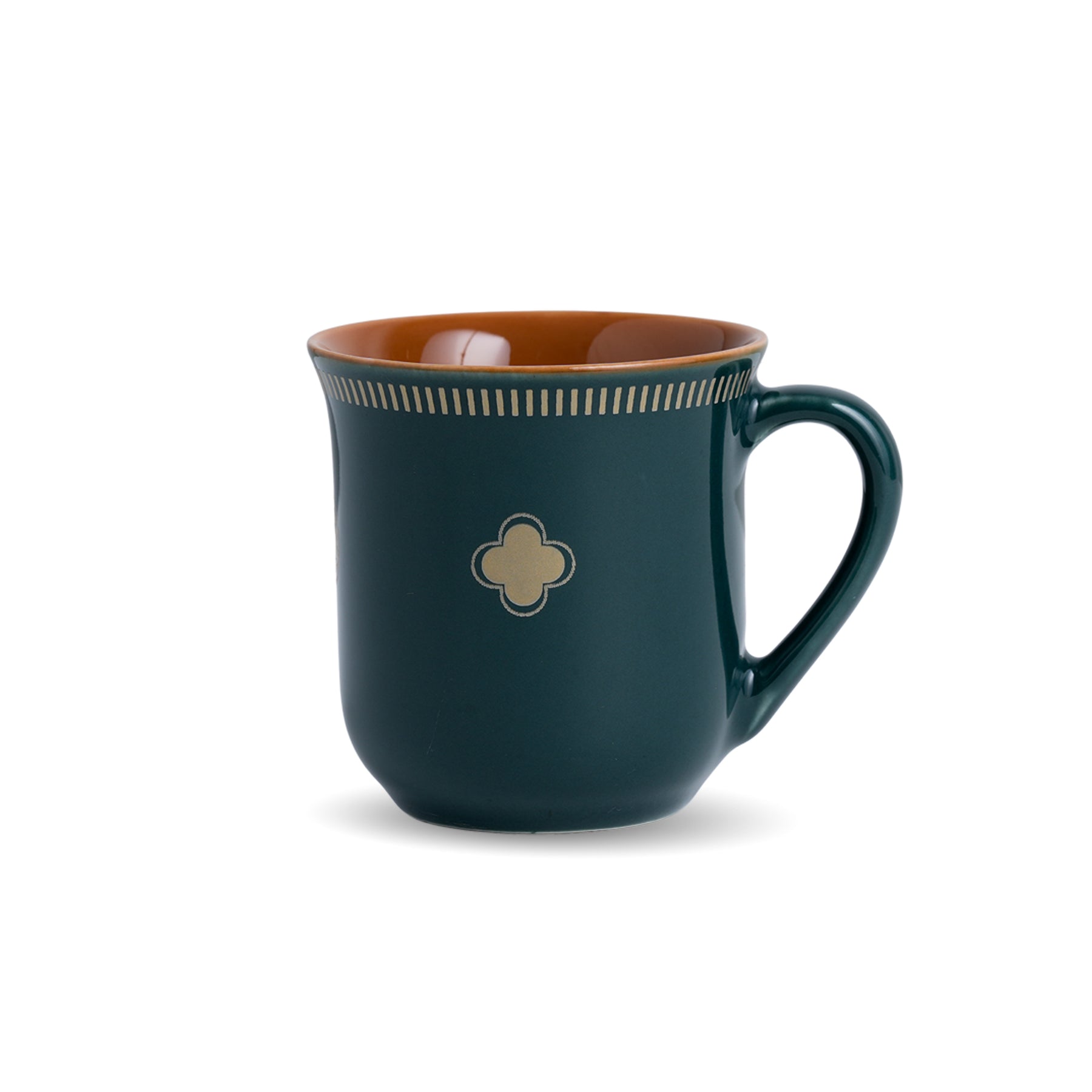 Royal Tea Cup Set – Set of 6 | Teal Green | 180ml | Floral Print