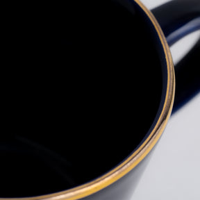 Ceramic Tea Cup Set | Blue with Real Gold Line | 180ml | Set of 6 | Gold Line Collection