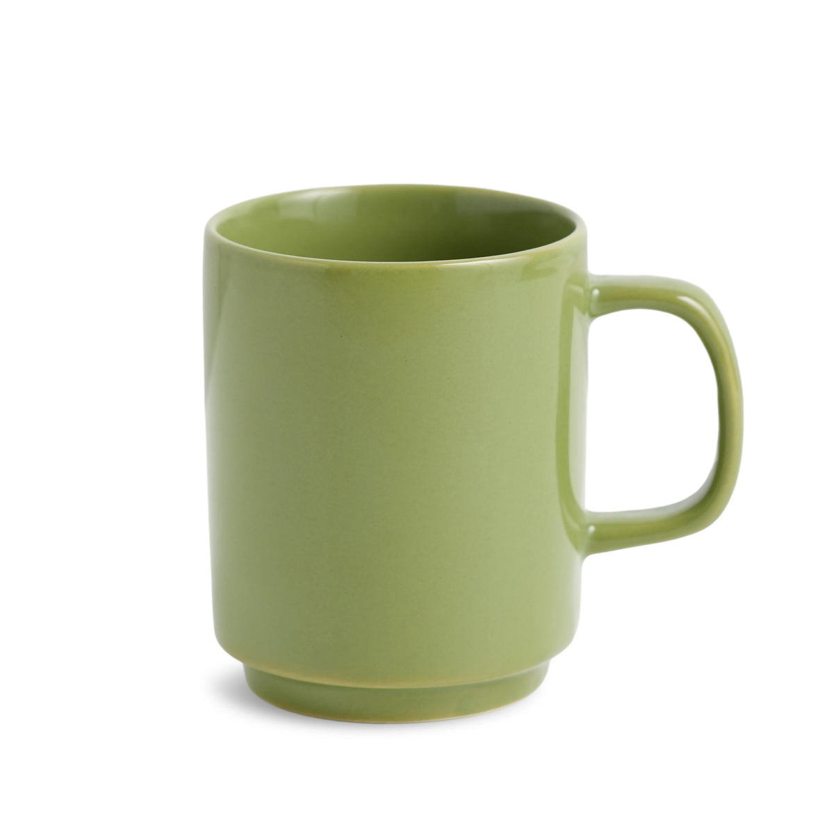 Green mug on a white background