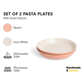 Ceramic Stoneware Salad Plate Set 22cm | Set of 2 | Pink Ivory