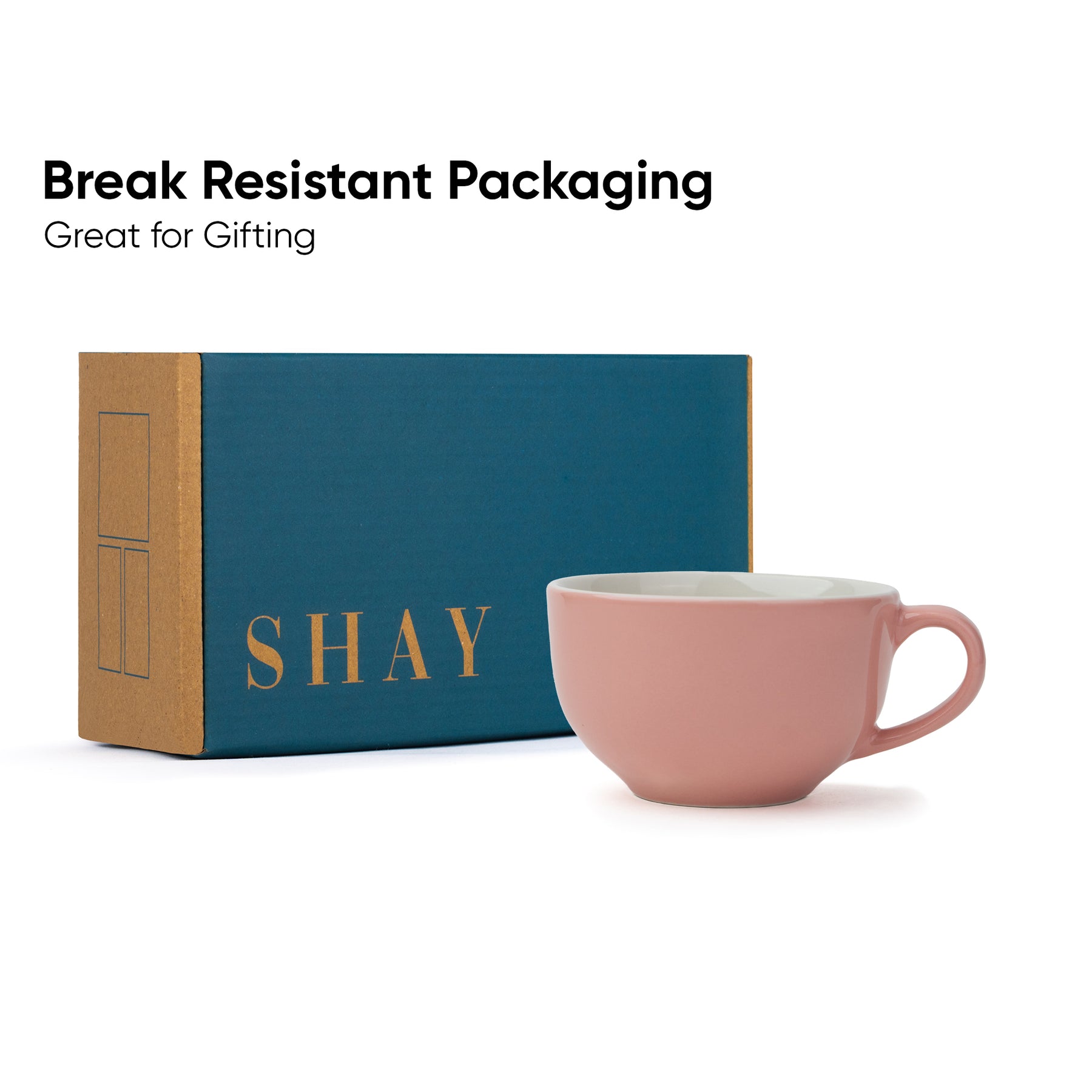 Large Ceramic Coffee Cup, Pink Ivory, 320ml | XL Cuppa Mug