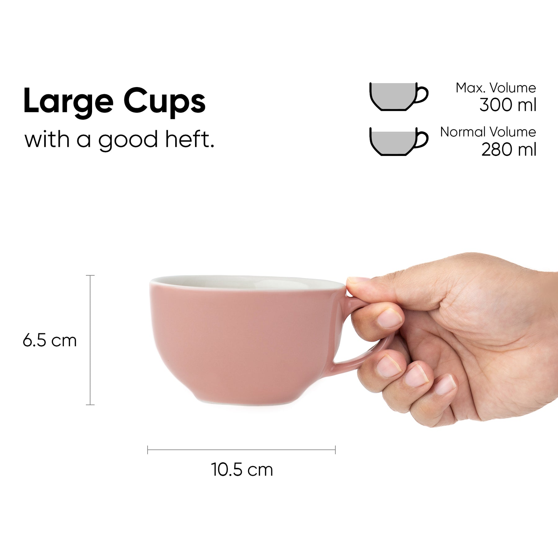 Cappuccino Cup & Saucer Set 320ml – Pink | XL Cuppa