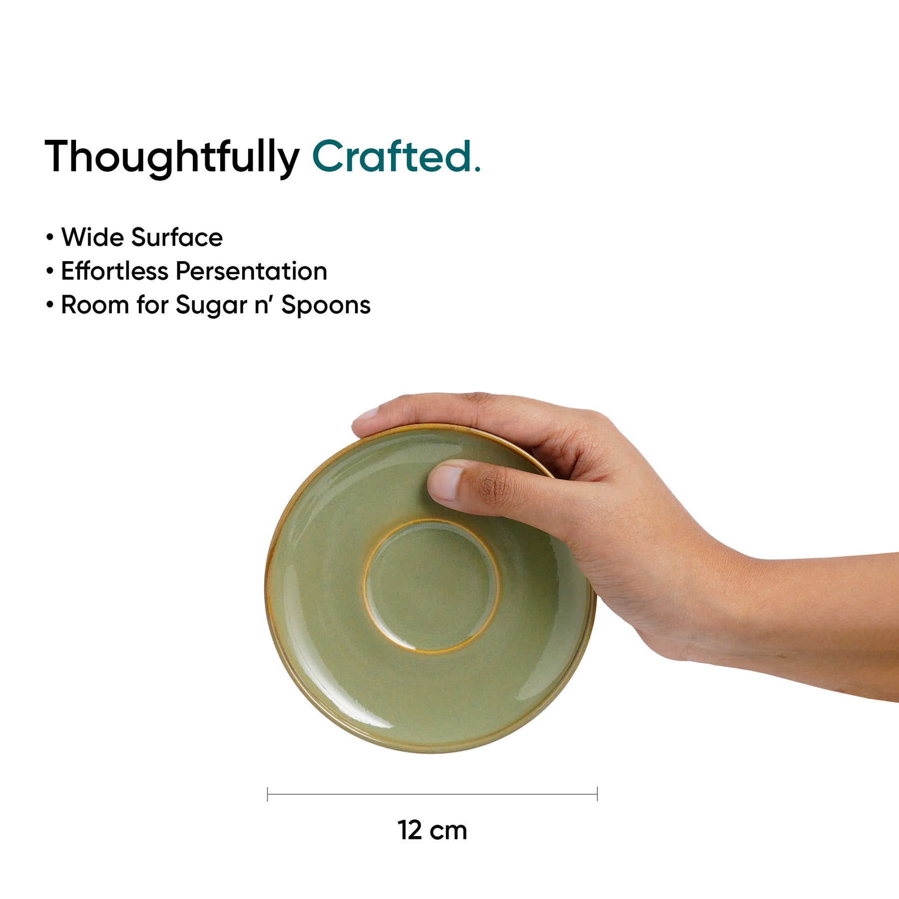 Ceramic Espresso Cup & Saucer Set (Set of 2, 100 ml) – Pista Reactive Glaze