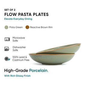 Ceramic Pasta Bowl Set of 2 Pista Self Reactive Collection