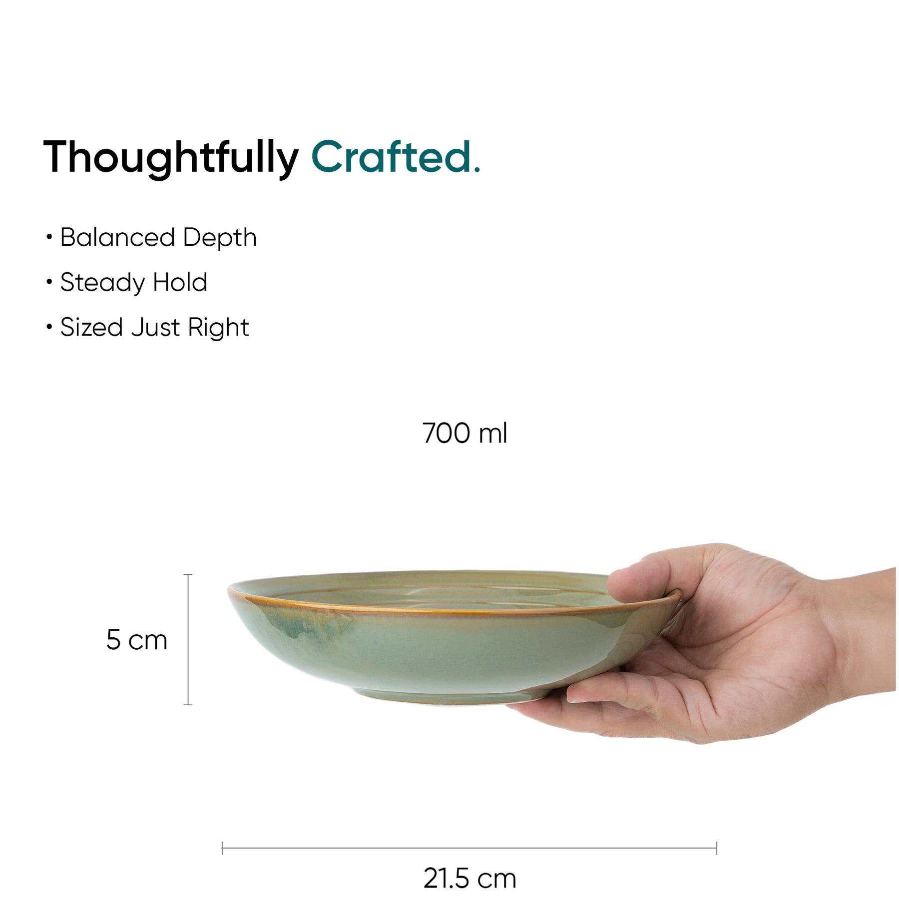 Ceramic Pasta Bowl Set of 2 Pista Self Reactive Collection