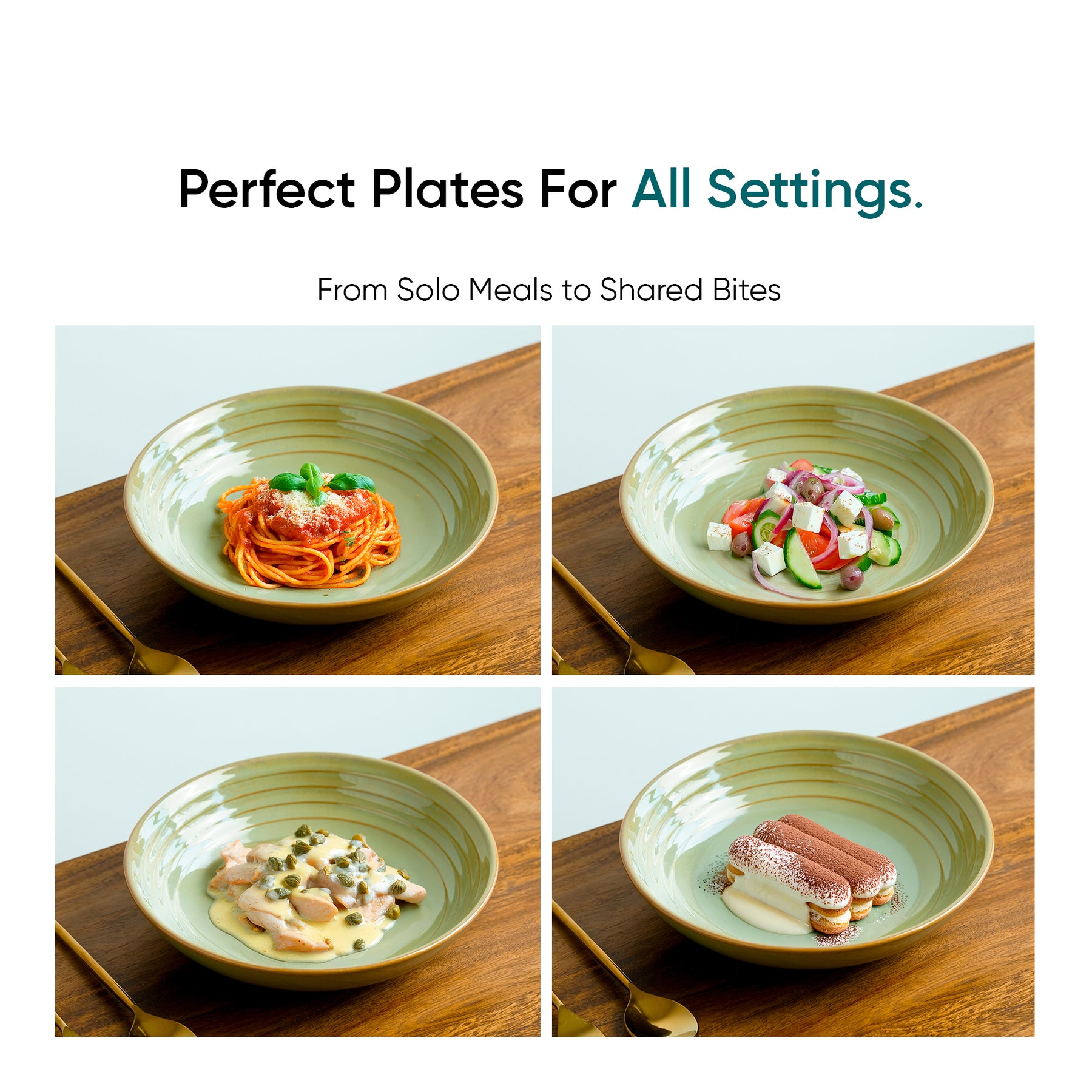 Ceramic Pasta Bowl Set of 2 Pista Self Reactive Collection