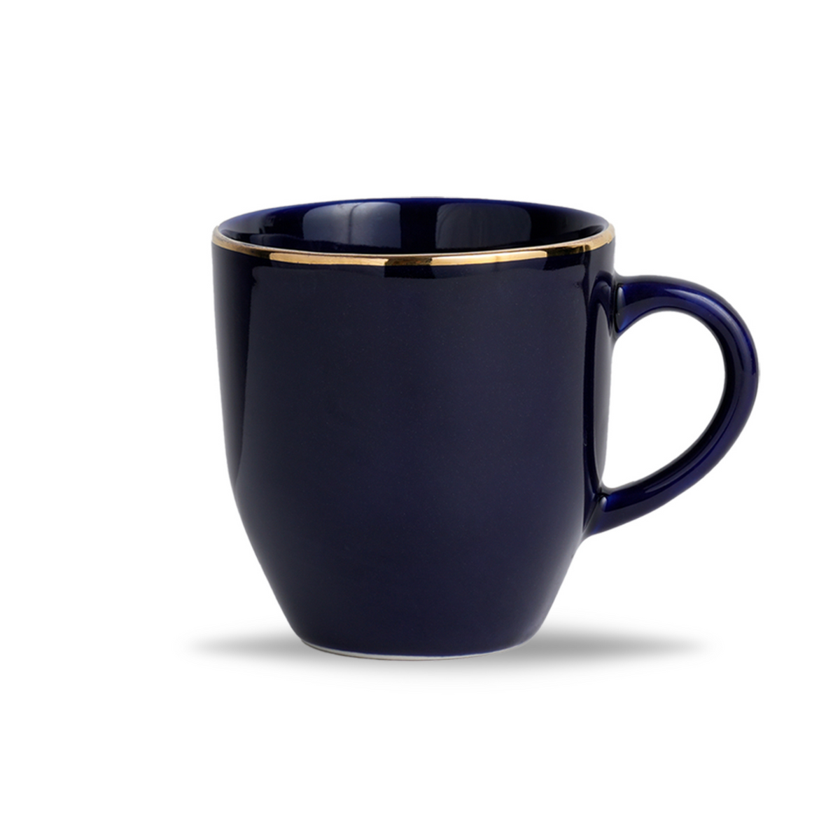 Ceramic Coffee Mug 300ml – Navy Blue with Gold Detailed | Milk Mug