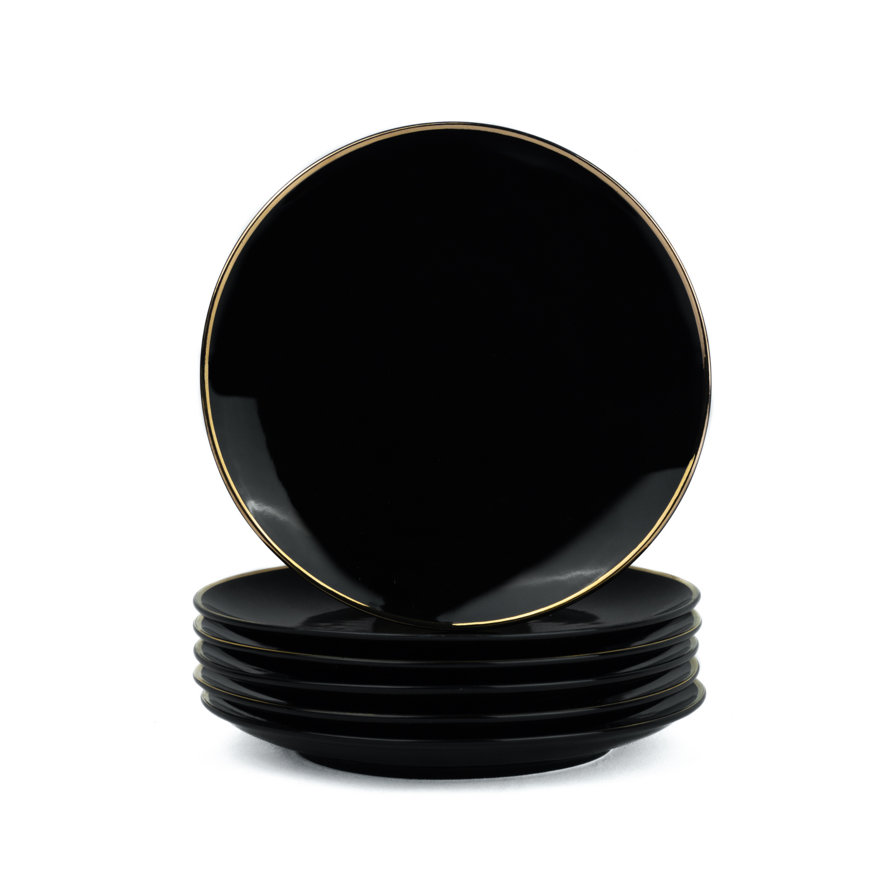 Ceramic Quarter Plates Set of 6 - Goldline Collection