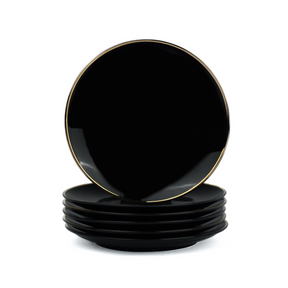 Ceramic Quarter Plates Set of 6 - Goldline Collection