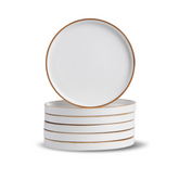 Shay White Japandi Quarter Plates Set of 6 | Snack & Dessert Plates | Modern Tableware Online India