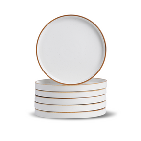 Shay White Japandi Quarter Plates Set of 6 | Snack & Dessert Plates | Modern Tableware Online India