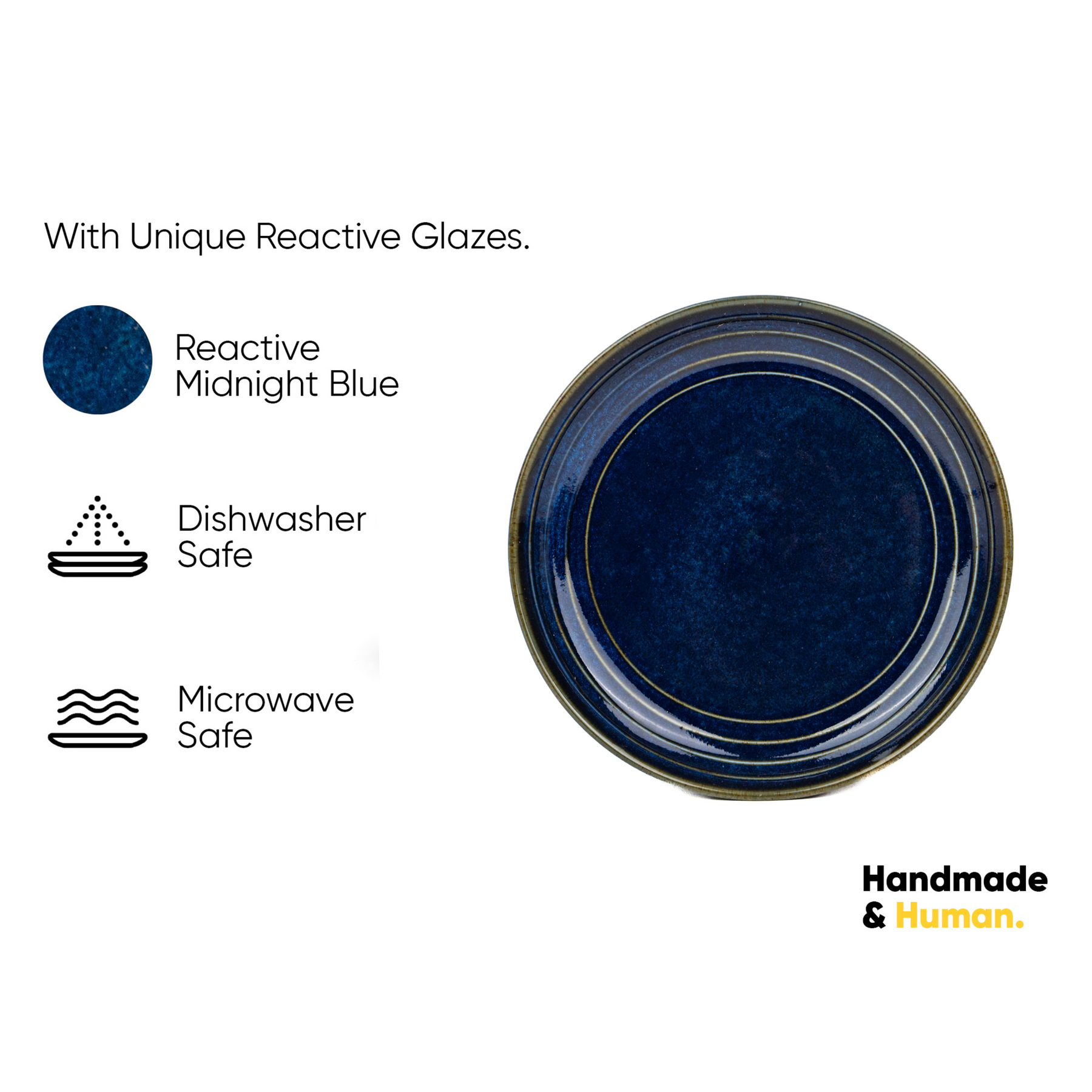 Ceramic Quarter Plate – Blue Green | Reactive Glaze Finish