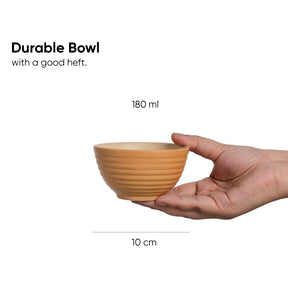 Ceramic Veg Bowls Set of 6 180ml | Klay White | Matte Finish