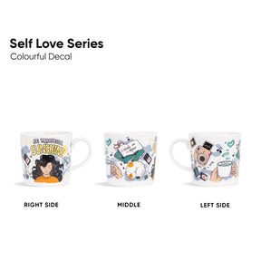 Self Love Series - Large Ceramic Coffee Mug, 400ml | Glossy Finish | Porcelain Coffee Mug