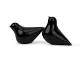 Shay Decorative Ceramic Dove Figurines, Black with Gold Accents, 15cm, Set of 2 | Home Decor Figurines | Modern Tableware Online India
