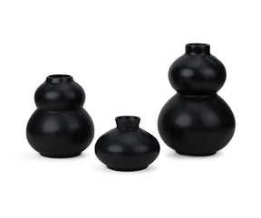 Shay Evo Ceramic Vase,Set of 3, Black | Ceramic Vases for Home Décor Collection | Modern Tableware Online India