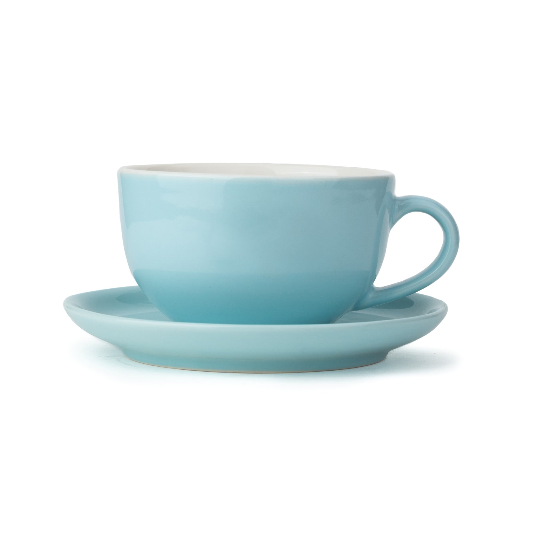Large Ceramic Coffee Cup & Saucer Set 320ml | XL Cuppa Collection | Glossy Finish