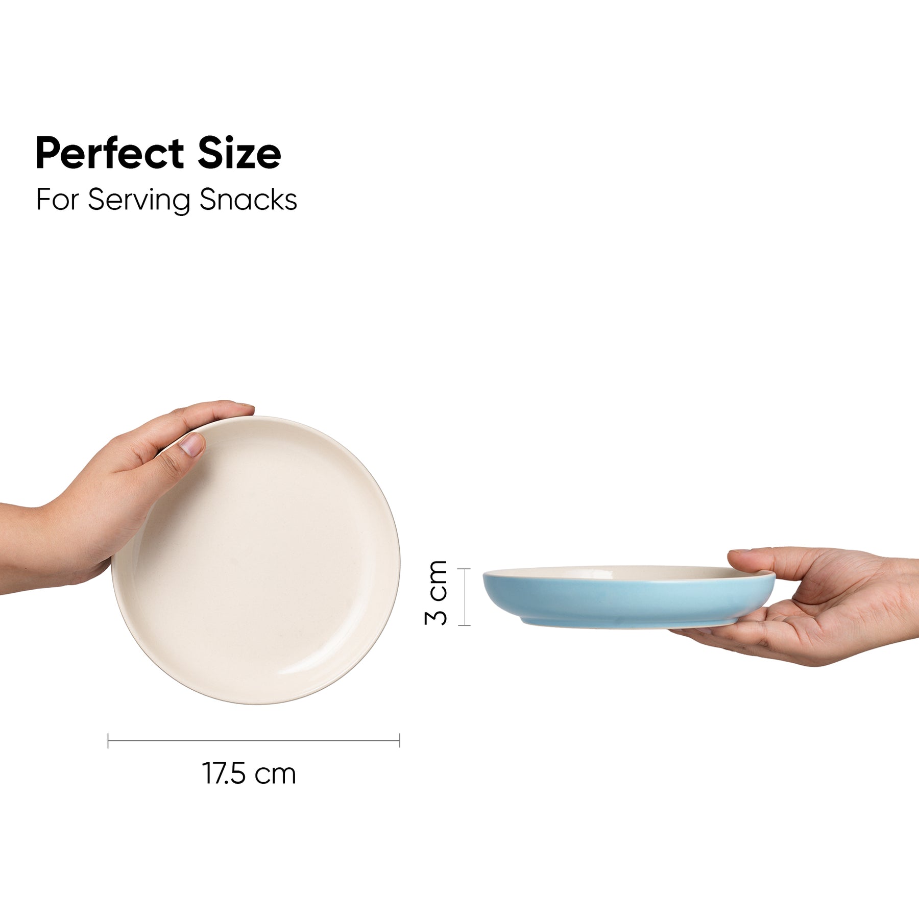Snack Plates Set of 6 Sky Blue