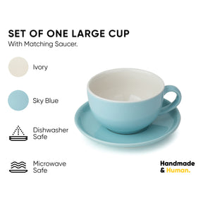 Cappuccino Cup & Saucer Set 320ml – Sky Blue | XL Cuppa