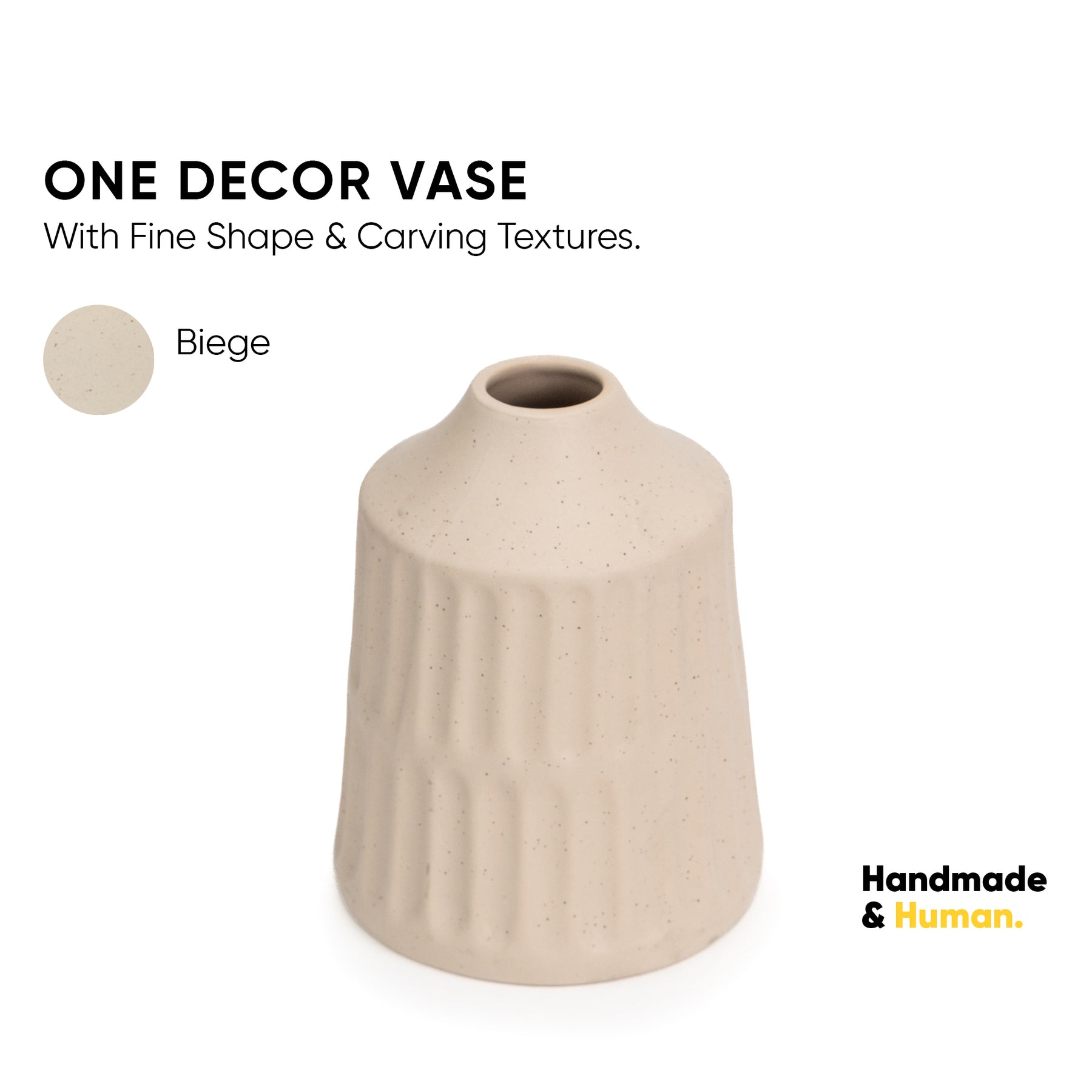 Carving Ceramic Vase, Medium, Decor Collection | Ceramic Vases for Home Decor