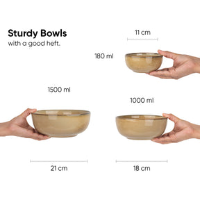 Ceramic Dinner Plates Set, 12 Pieces | Beige Self Reactive Collection | Glossy Finish