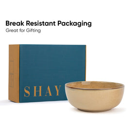 Ceramic Medium Bowl Set, 2 Pieces | Glossy Finish | Stoneware Self Reactive Collection