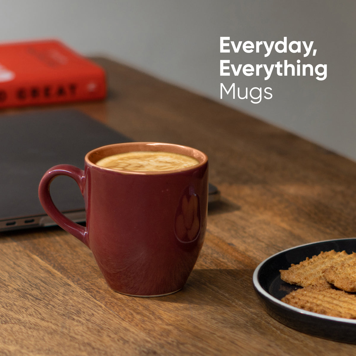 Ceramic Coffee Mug 300ml – Burgundy | Milk Mug