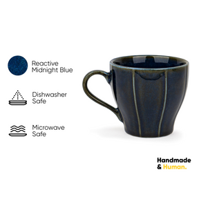 Ceramic Tea Cup 180ml – Blue Green | Reactive Glaze Finish