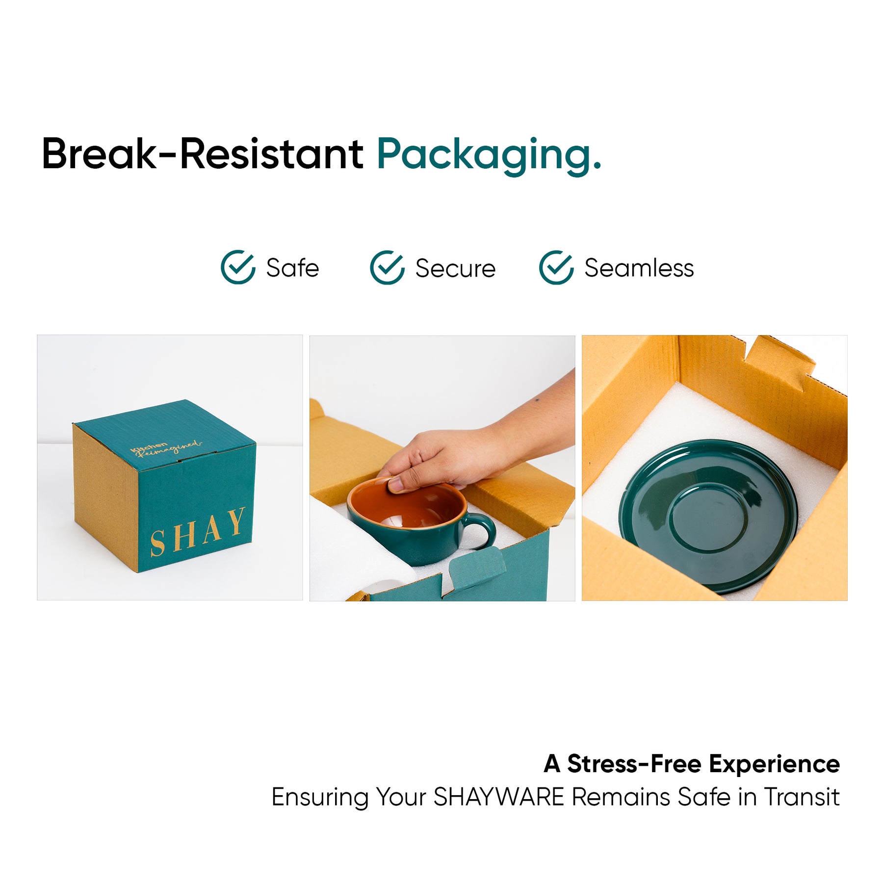 Large Ceramic Coffee Cup & Saucer Set 320ml | XL Cuppa Collection | Glossy Finish