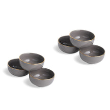 Ceramic Veg Bowls Set of 6 for Dinner | 180ml | Gold Line Collection