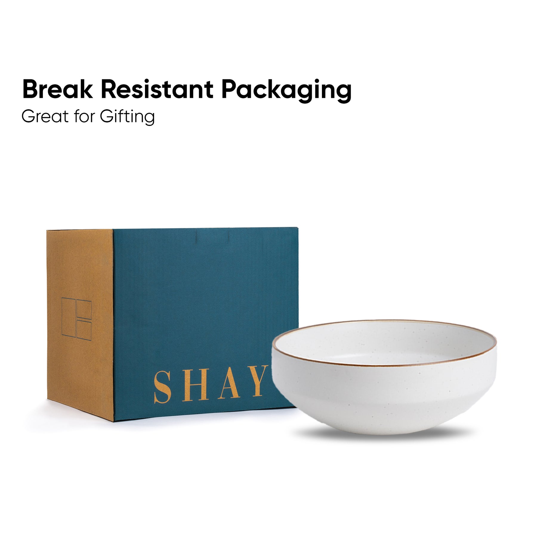 Large Ceramic Serving Bowl – White, 1500ml | Japandi Matte Finish