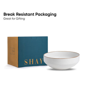 Large Ceramic Serving Bowl – White, 1500ml | Japandi Matte Finish