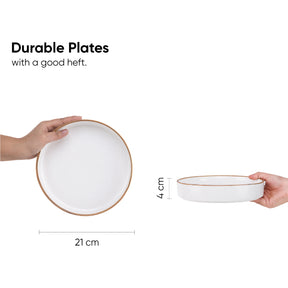 Ceramic Modern Dinnerware Set, 6 Pcs, White | Japandi Breakfast Set