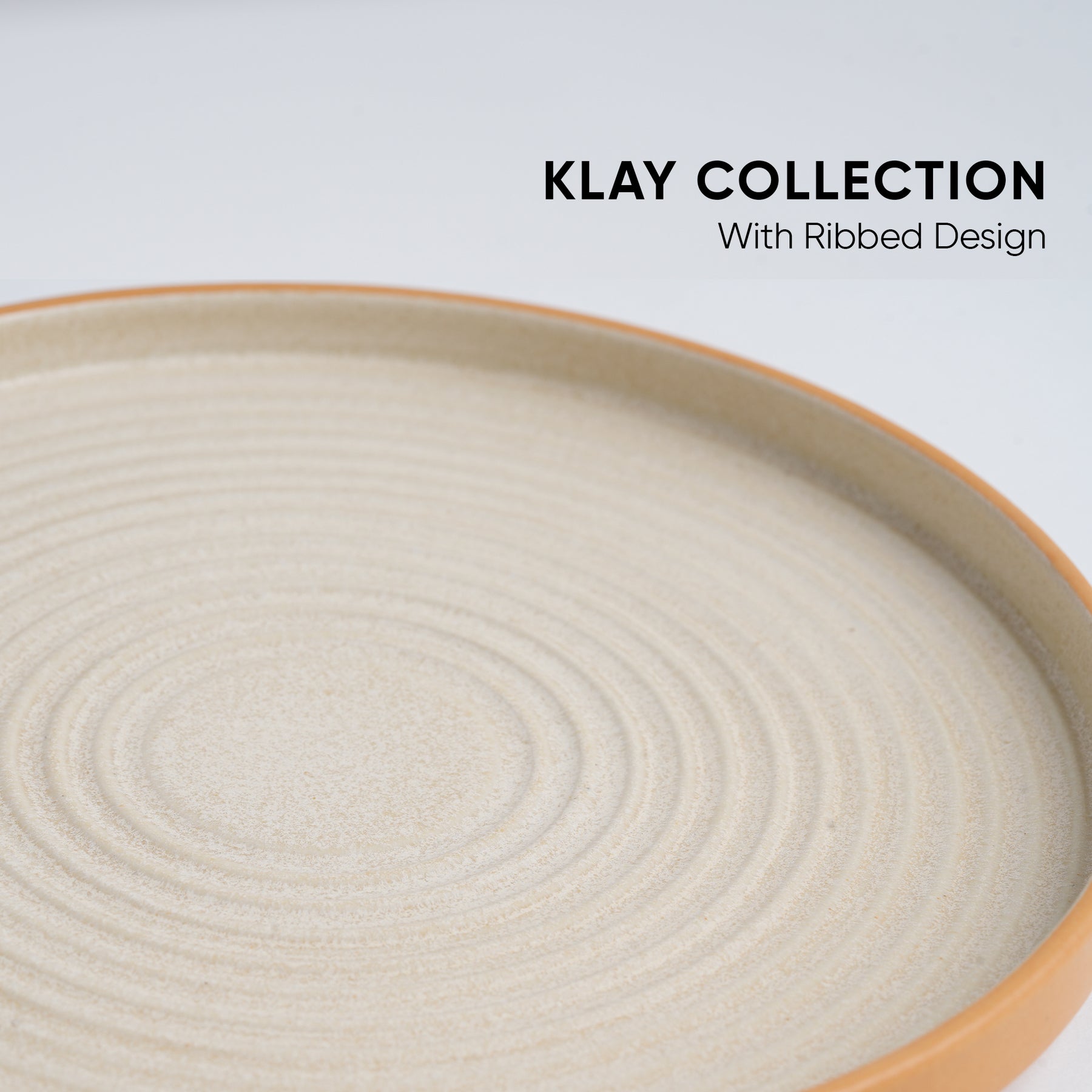 Ceramic Dinner Plates Set 6 Pieces | Klay White | Matte Finish | Premium Stoneware