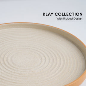 Ceramic Dinner Plates Set 6 Pieces | Klay White | Matte Finish | Premium Stoneware