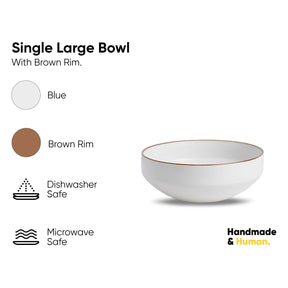 Ceramic Large Serving Bowl, 1500ml | Matte Finish | Japandi Collection