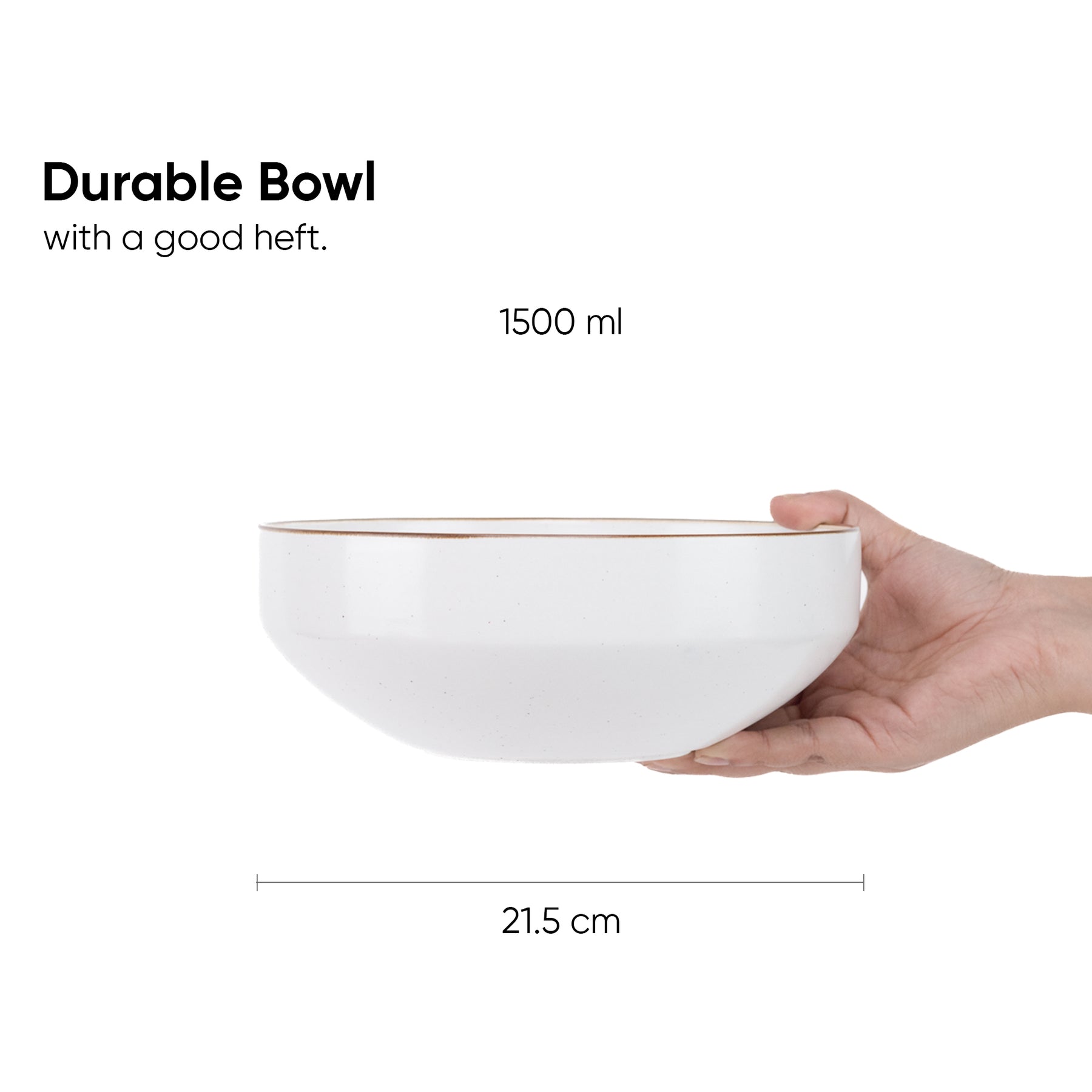 Ceramic Large Serving Bowl, 1500ml | Matte Finish | Japandi Collection