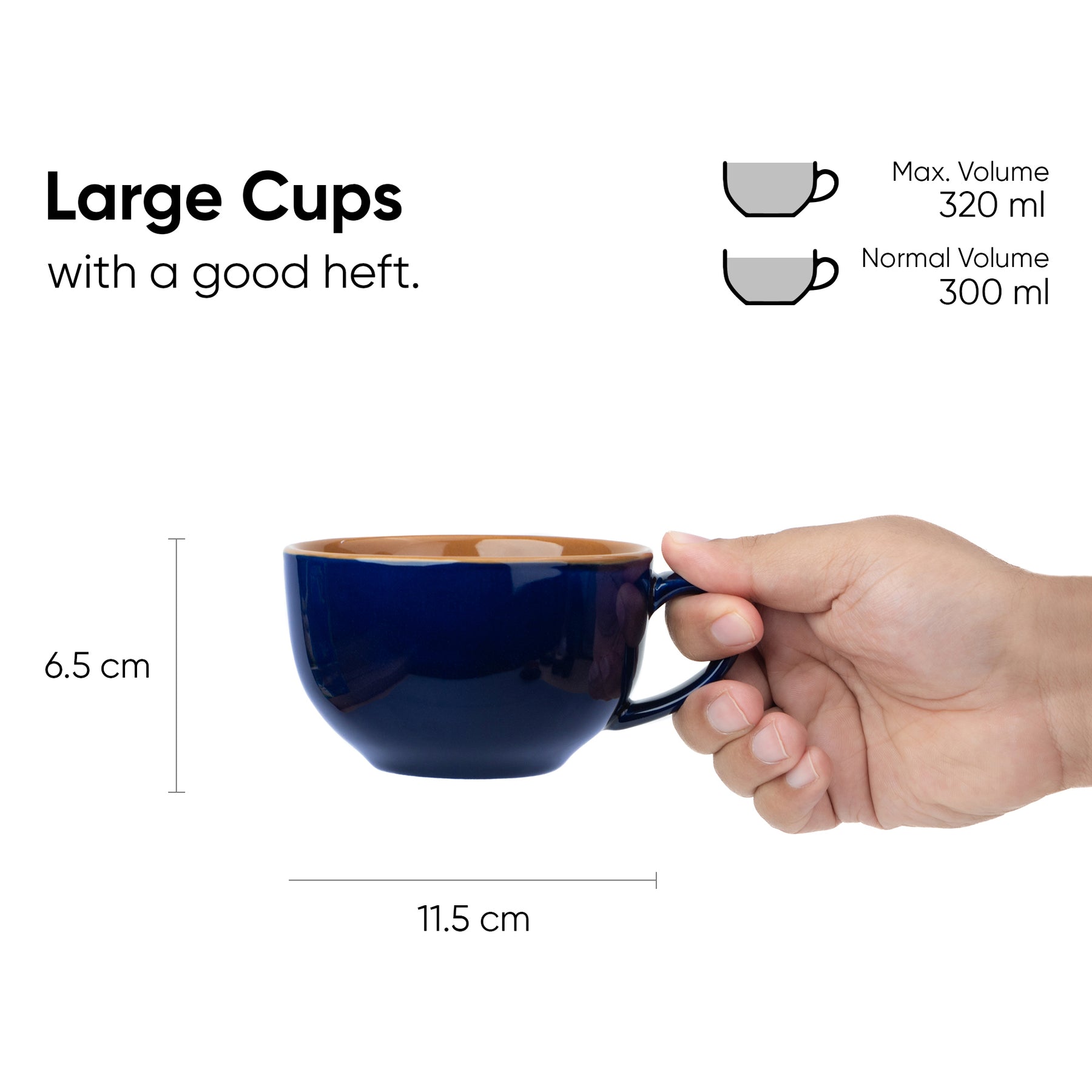 Cappuccino Cup & Saucer Set 320ml – Blue | XL Cuppa