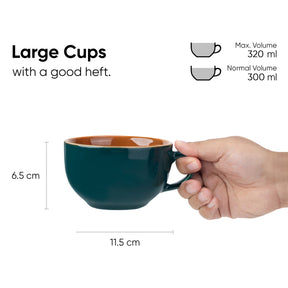 Cappuccino Cup & Saucer Set 320ml – Teal Green | XL Cuppa