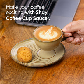 Self Reactive Coffee Cup Saucer Set, 250ml | Ceramic Mug | Glossy Finish