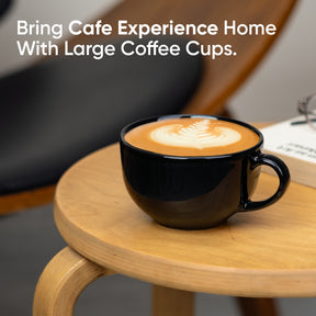 Cappuccino Cup & Saucer Set 320ml – Black | XL Cuppa