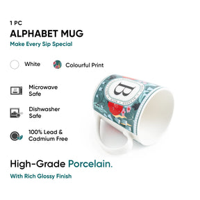B Ceramic Coffee Mug | 300 ML | Alphabet Collection