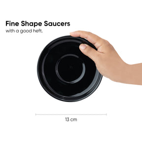 Cappuccino Cup & Saucer Set 320ml – Black | XL Cuppa